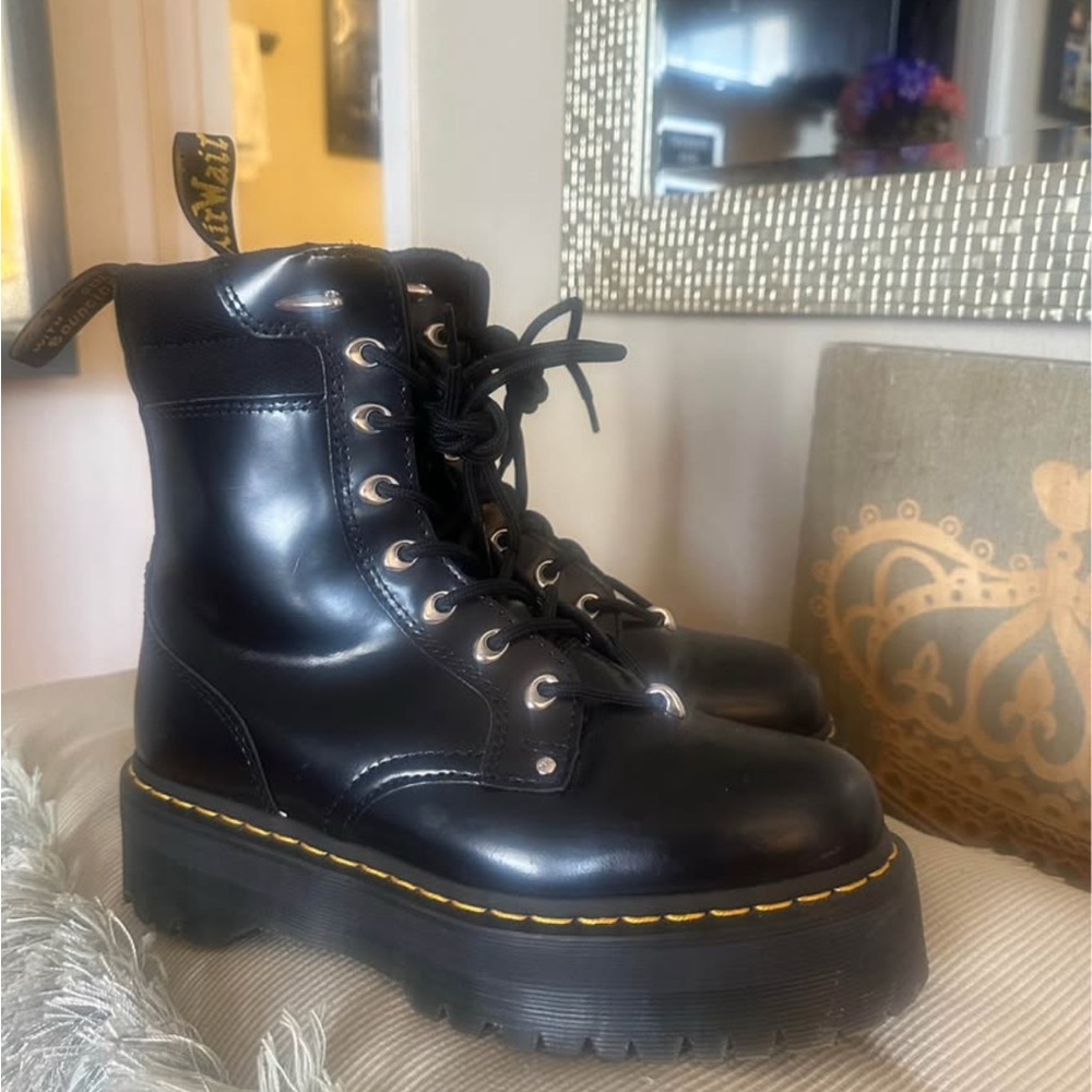 Dr. Martens Black Combat Boots with Chunky Sole